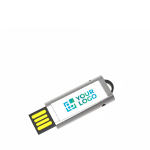 Metall-USB im abnehmbaren Format, hergestellt in Europa farbe silber Ansicht mit Druckbereich