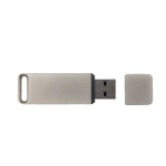 Custom made USB Stick aus Metall mit Schutzkappe, hergestellt in EU. farbe silber Ansicht von vorne