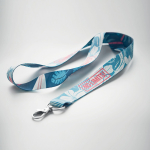 Polyester-Lanyard zum Sublimieren mit Karabiner oder Clip farbe weiß