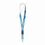 Polyester-Lanyard mit abnehmbarer Schnalle zum Sublimieren farbe weiß Ansicht mit Druckbereich