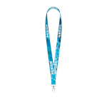 RPET-Lanyard zum Sublimieren mit Karabiner oder Clip farbe weiß