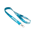 RPET-Lanyard zum Sublimieren mit Karabiner oder Clip farbe weiß