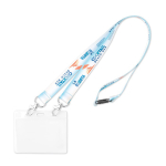 Polyester-Lanyard mit 2 Karabinern zum Sublimieren farbe weiß