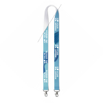 Polyester-Lanyard mit 2 Karabinern zum Sublimieren farbe weiß Ansicht mit Druckbereich
