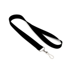 Individuell gefertigtes Polyester Lanyard mit Karabiner oder Clip farbe schwarz