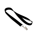 Individuell gefertigtes Polyester Lanyard mit Karabiner oder Clip farbe schwarz