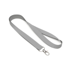 Individuell gefertigtes Polyester Lanyard mit Karabiner oder Clip farbe grau