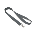 Individuell gefertigtes Polyester Lanyard mit Karabiner oder Clip farbe dunkelgrau