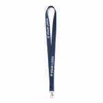 Individuell gefertigtes Polyester Lanyard mit Karabiner oder Clip farbe ultramarinblau Ansicht mit Druckbereich