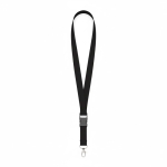 Abnehmbares Polyester-Lanyard mit Karabiner oder Clip farbe schwarz siebte Ansicht