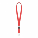 Abnehmbares Polyester-Lanyard mit Karabiner oder Clip farbe rot siebte Ansicht