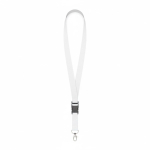 Abnehmbares Polyester-Lanyard mit Karabiner oder Clip farbe weiß siebte Ansicht