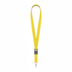 Abnehmbares Polyester-Lanyard mit Karabiner oder Clip farbe gelb siebte Ansicht
