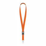 Abnehmbares Polyester-Lanyard mit Karabiner oder Clip farbe orange siebte Ansicht