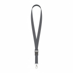 Abnehmbares Polyester-Lanyard mit Karabiner oder Clip farbe dunkelgrau siebte Ansicht