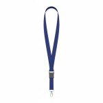 Abnehmbares Polyester-Lanyard mit Karabiner oder Clip farbe stahlblau siebte Ansicht