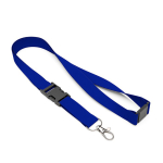 Abnehmbares Polyester-Lanyard mit Karabiner oder Clip farbe stahlblau