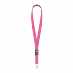Abnehmbares Polyester-Lanyard mit Karabiner oder Clip farbe pink siebte Ansicht