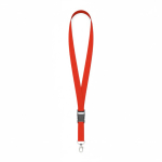 Abnehmbares Polyester-Lanyard mit Karabiner oder Clip farbe dunkelrot siebte Ansicht