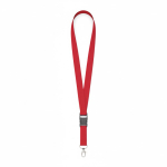 Abnehmbares Polyester-Lanyard mit Karabiner oder Clip farbe granatrot siebte Ansicht