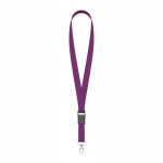 Abnehmbares Polyester-Lanyard mit Karabiner oder Clip farbe purpurfarben siebte Ansicht
