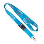 Individuell gefertigtes Polyester Lanyard mit abnehmbarer Schnalle farbe blau