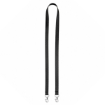 Polyester-Lanyard mit 2 wählbaren Karabinern farbe schwarz siebte Ansicht