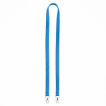 Polyester-Lanyard mit 2 wählbaren Karabinern farbe blau siebte Ansicht