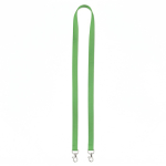 Polyester-Lanyard mit 2 wählbaren Karabinern farbe grün siebte Ansicht