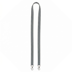 Polyester-Lanyard mit 2 wählbaren Karabinern farbe dunkelgrau siebte Ansicht