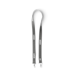 Polyester-Lanyard mit 2 wählbaren Karabinern farbe dunkelgrau