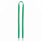 Polyester-Lanyard mit 2 wählbaren Karabinern farbe flaschengrün siebte Ansicht
