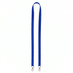 Polyester-Lanyard mit 2 wählbaren Karabinern farbe stahlblau siebte Ansicht