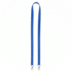 Polyester-Lanyard mit 2 wählbaren Karabinern farbe köngisblau siebte Ansicht