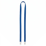Polyester-Lanyard mit 2 wählbaren Karabinern farbe ultramarinblau siebte Ansicht