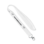 Individuell gefertigtes Lanyard aus Bio Baumwolle mit Karabiner farbe weiß