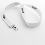 Individuell gefertigtes Lanyard aus Bio Baumwolle mit Karabiner farbe weiß