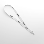 Individuell gefertigtes Lanyard aus Bio Baumwolle mit Karabiner farbe weiß