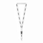 Abnehmbares Lanyard aus Bio-Baumwolle mit Karabiner farbe weiß