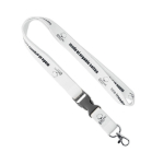 Abnehmbares Lanyard aus Bio-Baumwolle mit Karabiner farbe weiß