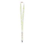 Abnehmbares individuell gefertigtes Lanyard aus Bambus mit Karabiner farbe weiß