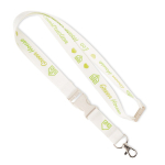 Abnehmbares individuell gefertigtes Lanyard aus Bambus mit Karabiner farbe weiß