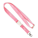 Abnehmbares individuell gefertigtes Lanyard aus Bambus mit Karabiner farbe weiß