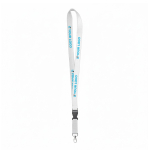 Abnehmbares individuell gefertigtes Lanyard aus Maisstärke farbe weiß Ansicht mit Druckbereich