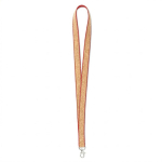 Individuell gefertigtes Lanyard aus Polyester und Kork mit Karabiner farbe rot siebte Ansicht