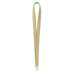 Individuell gefertigtes Lanyard aus Polyester und Kork mit Karabiner farbe grün siebte Ansicht