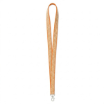 Individuell gefertigtes Lanyard aus Polyester und Kork mit Karabiner farbe orange siebte Ansicht