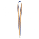 Individuell gefertigtes Lanyard aus Polyester und Kork mit Karabiner farbe köngisblau siebte Ansicht
