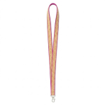 Individuell gefertigtes Lanyard aus Polyester und Kork mit Karabiner farbe pink siebte Ansicht