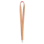Individuell gefertigtes Lanyard aus Polyester und Kork mit Karabiner farbe dunkelrot siebte Ansicht